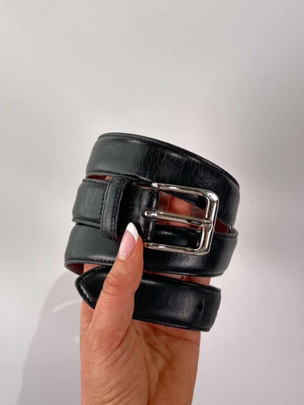 Vintage Coach USA Made 34 Black Leather Belt 5951 - Picture 2 of 10